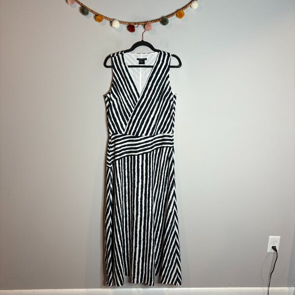 Armani Exchange Women's Wrap Stripe Printed Maxi Woven Dress - Picture 2 of 6